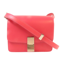 【二手名牌BRAND OFF】CELINE 賽琳 粉色 牛皮 Small Classix Box 肩背包