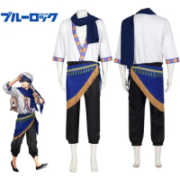 Anime BLUE LOCK Cosplay Costume Men Isagi Yoichi Halloween Performance Uniform Outfit Scarf