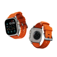 【NOMAD】Apple Watch 49/46/45/44mm 專用高性能橡膠質感錶帶-橘色(機能防潑水/耐高溫耐油性)