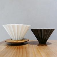 【AMIA 覓芽】日本製 美濃燒 ORIGAMI摺紙濾杯 S/M 含木製杯托