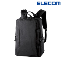 【ELECOM】帆布多功能大容量後背包II - L-黑(DGB-S037BK)