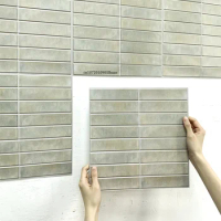 30x30cm 3D Tile Sticker Self-adhesive 3D Wall Panel Peel and Stick Tile Backsplash for Kitchen Waterproof Bathroom Wall Sticker