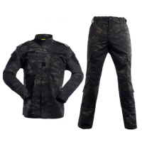 Camouflage Tactical BDU Uniform Multicam Black Combat Shirt Pants Suit Airsoft Sniper Training Clothing Camo Hunting Clothes