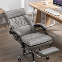 Senior Leather Office Chair Electric Massage Lazy Boss Bedroom Gaming Chair Executive Silla De Escritorio Office Furniture