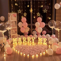 【阿米氣球派對】粉色告白MARRYME豪華氣球組(求婚氣球 求婚佈置 嫁給我氣球)