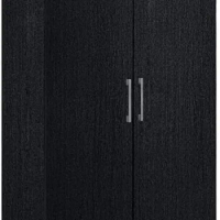 HODEDAH IMPORT 2 Door Wardrobe with Adjustable/Removable Shelves &amp; Hanging Rod Black home furniture