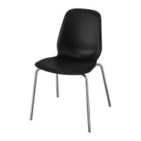 LIDÅS 餐椅, 黑色/sefast 鍍鉻