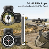Air Rile Scope Optical Scope 3-9x40 Riflescope Airsoft Sniper R4 Reticle Crosshair For 11/20mm Rail Mounts