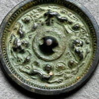 Copper ware, bronze mirrors, Tang Dynasty, Han Dynasty bronze mirrors, exquisite and mellow craftsmanship (sea animal grapes)