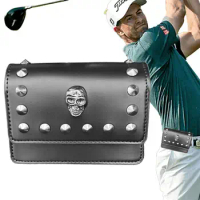 Golf Rangefinder Leather Bag Skull Magnetic Closure Holder Case Range Finder Carry Bag Laser Distance meter Belt Waist Bag