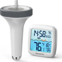 Pool Thermometer Floating Easy Read, Digital Pool Temperature Thermometers Wireless, Water Temp Gauge and Indoor Monitor