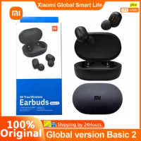 Global Version Xiaomi Redmi Basic 2 TWS Bluetooth Earphone Mi True Wireless Earbuds Airdots 2 Game Headset 12-hour Battery Life