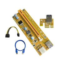 20CB PCI-E Riser Card Set PCIe 1X to 16X Adapter 6Pin Power USB Cable 60cm for Bitcoin Miner Mining