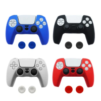 Silicone Protective Skin Case for Sony Dualshock 5 PS5 Gamepad Rubber Shell Skin For Sony PS5 Controller + 2 Thumb Grips Caps