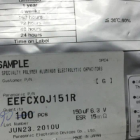 6.3V150UF ESR: 15 Mr 7.3 * 4.3 * 1.9 panasonic polymer tantalum capacitor EEFCX0J151R