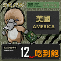 【鴨嘴獸 旅遊網卡】美加eSIM 12日 吃到飽上網卡 旅遊卡(美國 加拿大 上網卡)