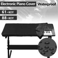61/88-Key Electronic Piano Cover Dustproof Waterproof Musical Instrument Protector Keyboard Cover with Adjustable Drawstring