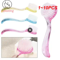 1~10PCS Gentle Nail Brush Nail Art UV Gel Powder Dust Clean Remover Brush With Plastic Handle Nail Care Round Head Makeup