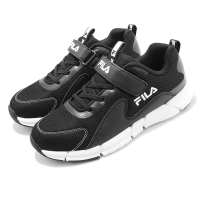 Fila 慢跑鞋 J803W 童鞋 大童 女鞋 黑 白 經典 魔鬼氈 支撐 路跑 運動鞋 3J803W001