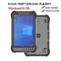 8 Inch Rugged Windows Tablet PC Inte i5-8200Y 8G RAM 256G ROM NFC WIFI GPS 4G LTE Industrial Waterproof PC 512GB