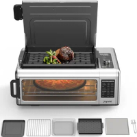 Air Fry Countertop Oven 18QT Convection Oven and Indoor Grill Combo with See-Through Window for Air Fry