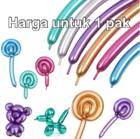 Balon Twist Pentil Latex Chrome Metalik 1 pak isi 100 pcs
