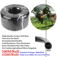 30m~5m 8/11mm Garden Hose Greenhouse Drip Irrigation Pipe Watering Kits Water Hose Tube Agricultural Micro Irrigation Line