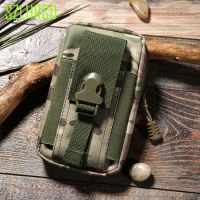 For BlackBerry Evolve X KEY2 LE Outdoor Bag MOLLE Army Camouflage Bag Hook Loop Belt Cover Ulefone Note7 Blackview BV9700 Pro
