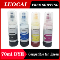 Ink Bottle 70ml Dye Ink Refill Kits For Epson EcoTank L386 L486 L382 L605 L1455 L566 L655 Printers T664 T6641