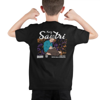 Ajoe kids kaos anak anak umur 4-10 tahun sablon depan belakang motif dakwah santri KANG SANTRI VERSI