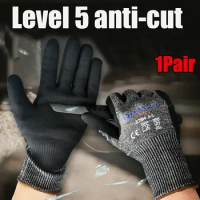 Cut Resistant Work Gloves Nitrile Level 5 Protection Safety Gloves for Industry EN388 4X43D