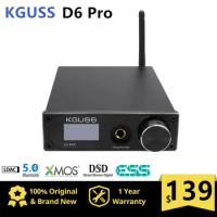 KGUSS D6 Pro Headphone USB Amplifier DAC 600Ohm, Headphone Amp Amp CSR8675 Bluetooth 5.0 LDAC XMOS DSD512 DAC