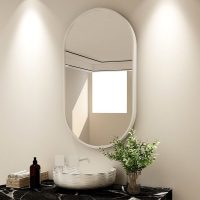 免打孔洗手間簡約歐式輕奢浴室鏡衛生間鏡壁掛化妝鏡貼墻廁所鏡子