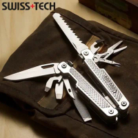 SWISS TECH 15in1 Outdoor Multi-tool Camping Supplies EDC Survival Tactical Hunting Hiking Pocketknife Nature hike