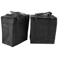 2 Pack Insulated Reusable Grocery Bag Food Delivery Bag With Dual Zipper