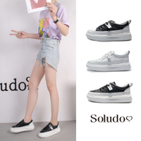 Soludos-正韓來台-真皮鞋織帶款小白鞋-黑/白/全黑