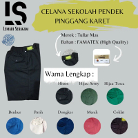 Seragam Sekolah Celana Pendek Pinggang Karet Warna Hitam,Hijau Army,Hijau Tosca,Benhur,Putih,Dongker