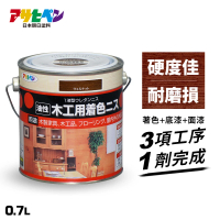 日本Asahipen 油性木器著色清漆 0.7L 共八色(木頭漆 木器漆 護木漆 噴漆 油漆 透明漆 亮光漆)