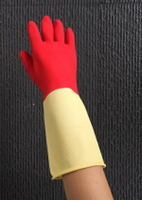 【文具通】雙色 橡膠 乳膠 手套 清潔用 家庭用 家事用 洗碗 DH000026