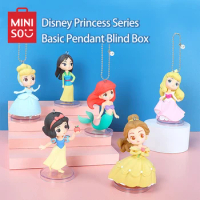 MINISO Blind Box Disney Snow White Mermaid Cinderella Mulan Belle Aurora Model Pendant Keychain Anime Peripheral Birthday Gift