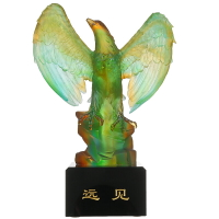 老鷹琉璃擺件工藝品 大展宏圖家居客廳酒柜玄關 辦公室裝飾品禮品