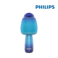 【Philips 飛利浦】唱放一體K歌麥克風 藍牙無線K歌神器 行動KTV (DLM9318CB) 藍色