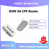 Original PINSU R200 Wifi Repeater 5G CPE Router NSA+SA Mesh 1800Mbps WiFi 6 Extender Signal Booster With Sim Card Slot