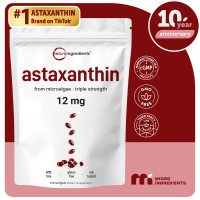 {lqgcz23} Micro Ingredients Astaxanthin 12mg 120 softgels | 4 monthly Supply Natural Tanning Fresh M