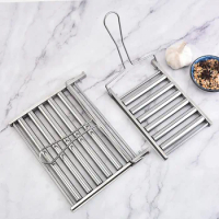 Sausage Roller Rack with Handle Barbecue Sausage Grilling Rack Roller BBQ Picnic Camping Hot Dog Grill Pan Home Kitchen BBQ Tool