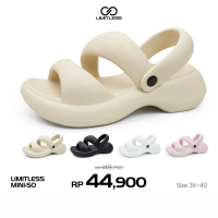 LIMITLESS Sandal Wanita Dewasa Slop Terbaru 2024 MINI SO Black Sendal Selop Cewek Style Modis Tali B