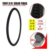 26inch 26*1 3/8 Bicycle Tubeless Solid Tire Cycling Non Inflatable Bike Tyre Black MTB Fixed Gear