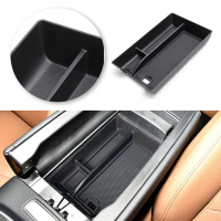 aimey ฝาครอบกล่องเก็บของที่วางแขนกลางคอนโซลรถยนต์สีดำ ทำจากพลาสติก ABS สำหรับ Benz E Class W214 V214