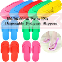 120-36Pair Eva Disposable Pedicure Slippers Manicure Spa Beauty Salon Slipper Anti-Slip Foam Flip Flop Foot Bath Nail Home Hotel