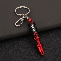 coilover keychain Adjustable Spring Car Tuning Part Shock Absorber Keyring Alloy Car Interior Suspension Keychain Coilover